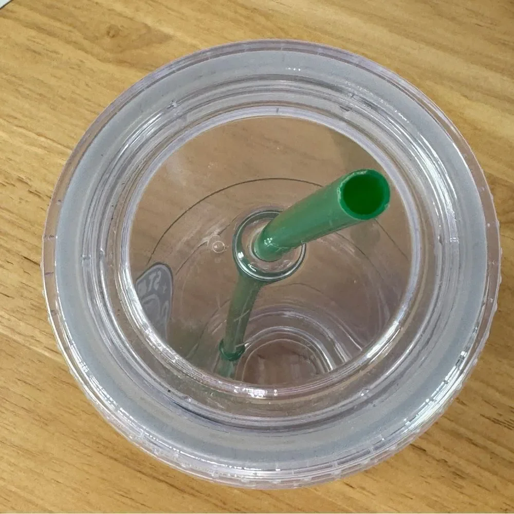 Starbucks Clear Reusable Cold Cup Tumbler Green Logo‎ Acrylic 20oz Venti
